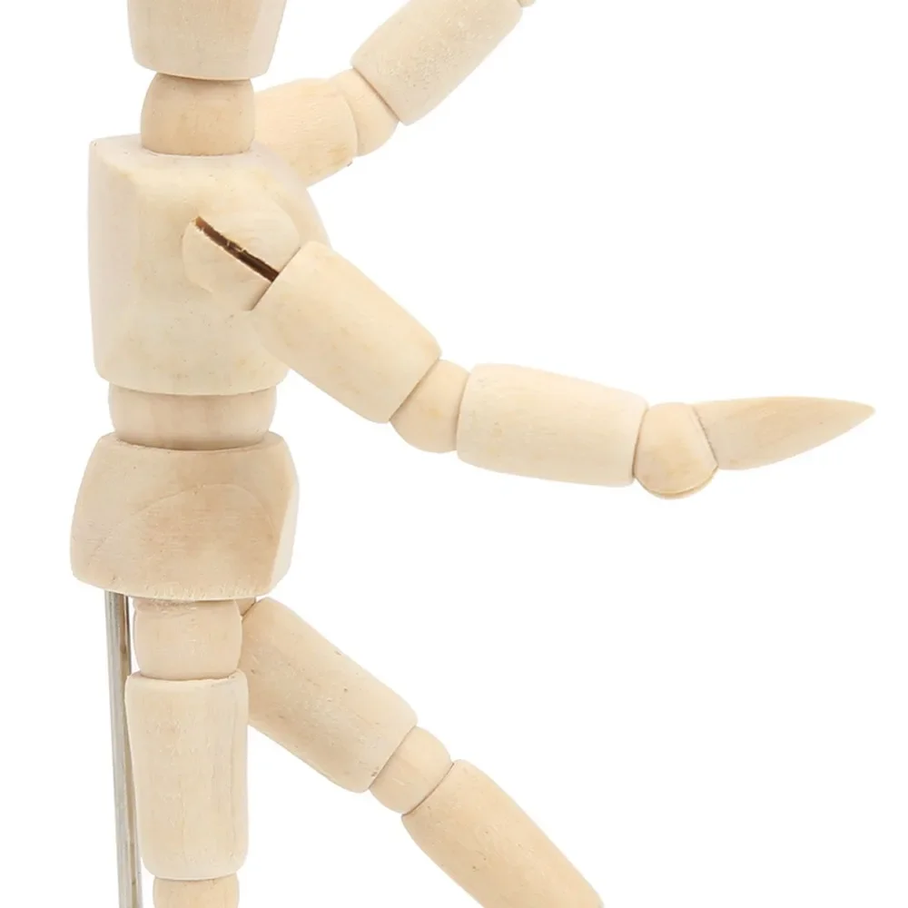 Manichino in Legno con Articolazioni Mobili 4.5 e 5.5 Pollici, Modello per Schizzi e Disegni, Materiale in Legno Naturale, Posizione Regolabile - immagine 4
