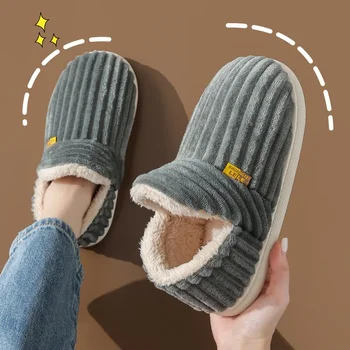New Fur Slippers For Women Men Winter Furry Fashion Warm Ankles Plush Cozy Slides For Home Indoor Soft Sole Cotton Shoes 1