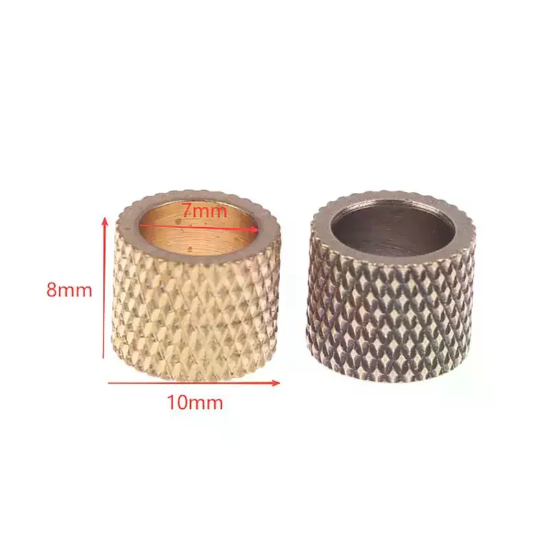 2개의 널링 실린더 황동 나이프 비즈 DIY 파라코드 팔찌 끈 펜던트 액세서리 야외 도구 장식 참