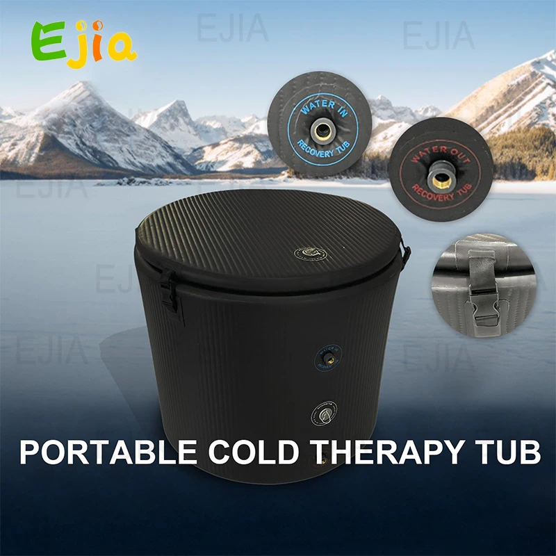 Ejia Ice Bath Tub for Athletes, Cold Plunge Tube Outdoor 100cm Barrel Ice Plunge Tube 480L, Portable Ice Baths at Home Outdoor