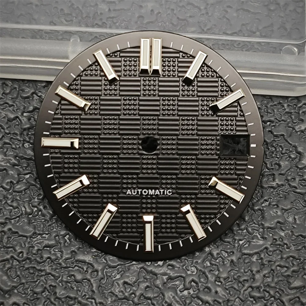 Green Luminous Particle Surface Watch Dial with Date Hands - 28.5mm Watch Accessory