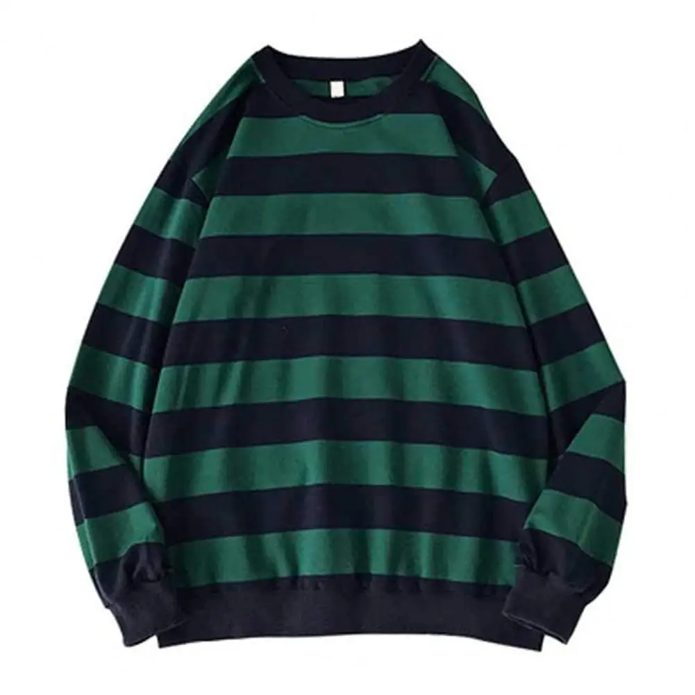 

Stylish Student Shirt Oversized Contrast Colors Elastic Cuff Wear Resistant Men Top
