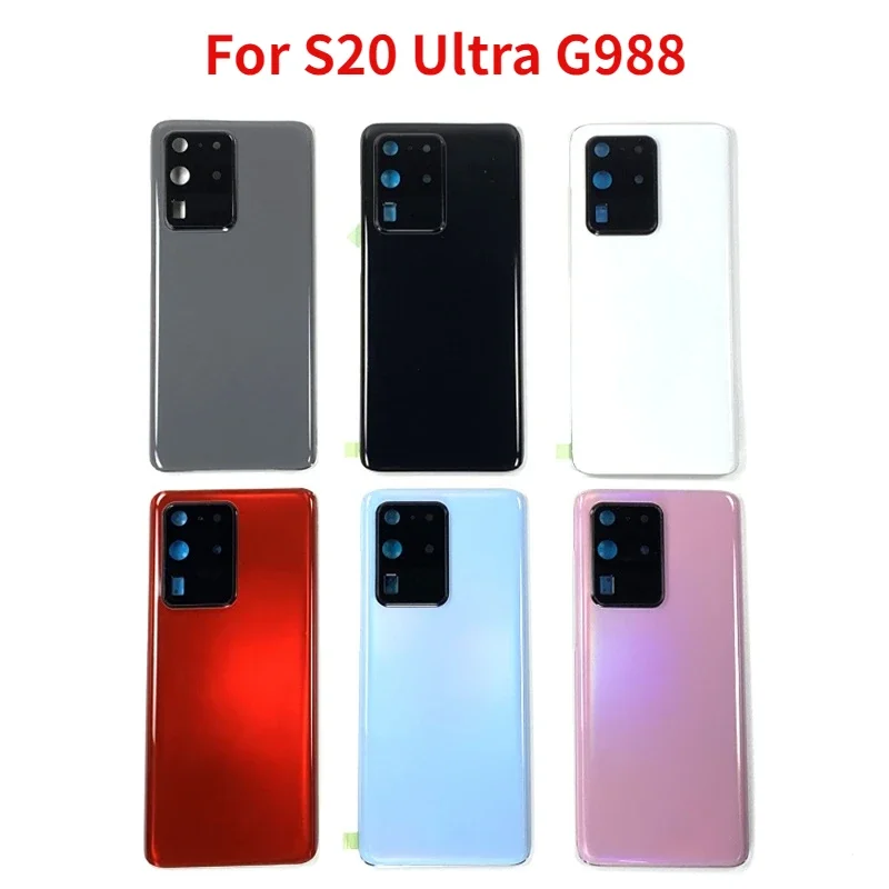 Задняя крышка для Samsung Galaxy S20 Ultra S20U G988, Крышка батарейного отсека, стеклянная крышка, задняя крышка