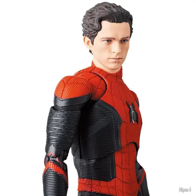Spider Man Mafex 194 Peter Parker Comic Version Action Figure Spiderman Upgrade Battle Suit Anime Figures Model Doll Toy Gift