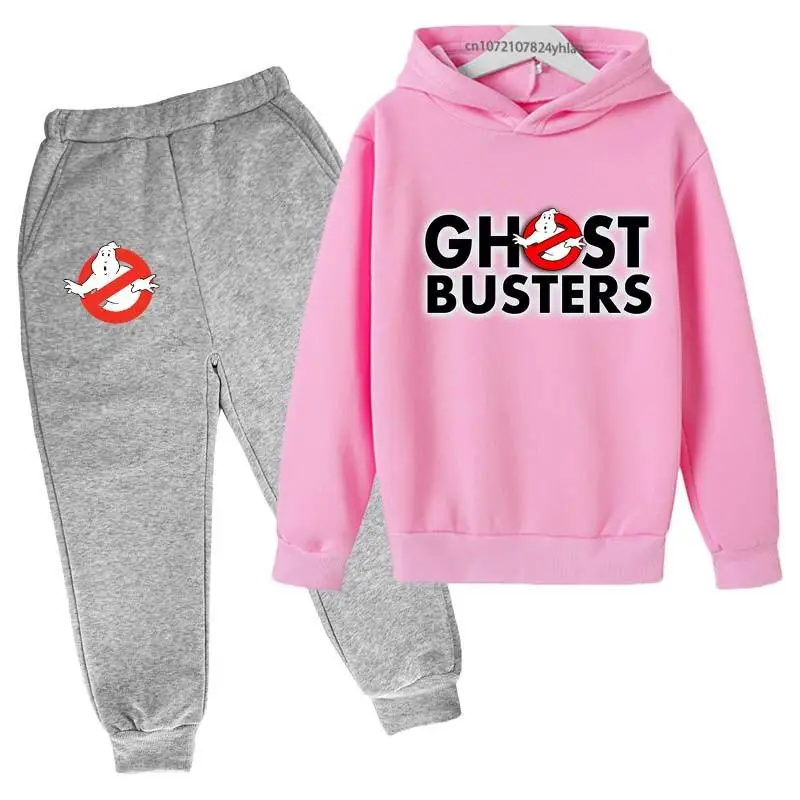 thumbnail image 1 of Cazafantasmas - Sudadera con capucha y pantalones de chándal para niños de 2 a 13 años con estampado divertido de dibujos animados para primavera y otoño, 1 of 5