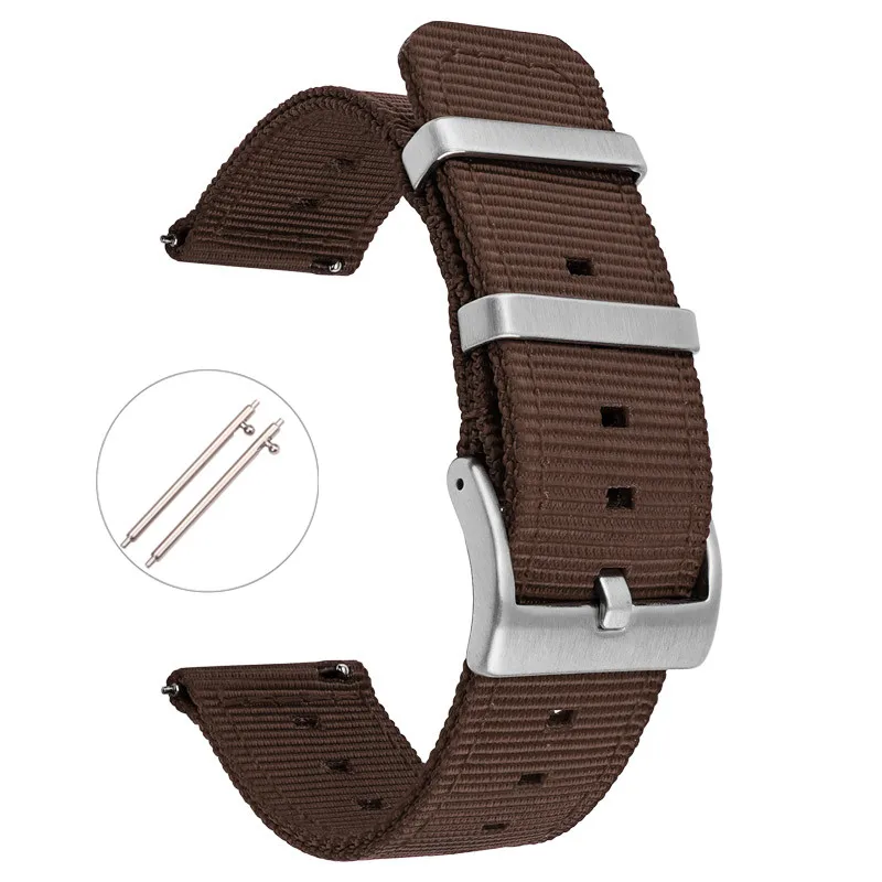 Woven Nylon Strap with Stainless Steel Hoop - Quick Release Universal Watch Band Bracelet