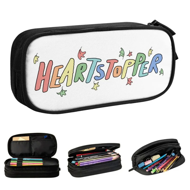 

Lovely Heartstopper Rainbow Lgbt Cases Pencilcases Pen for Girl Boy Big Pencil Bags School Supplies Zipper Stationery