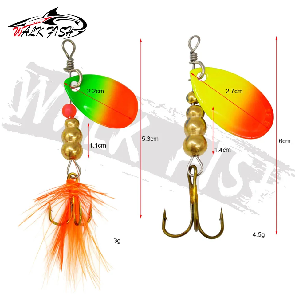 Description Picture 3 of itemWALK FISH Fishing Lure Hand Shake Rotation Sequins 3g 4.5g Spin Bait Metal Artificial Lures Mandarin Bass Spinner Compound Baits