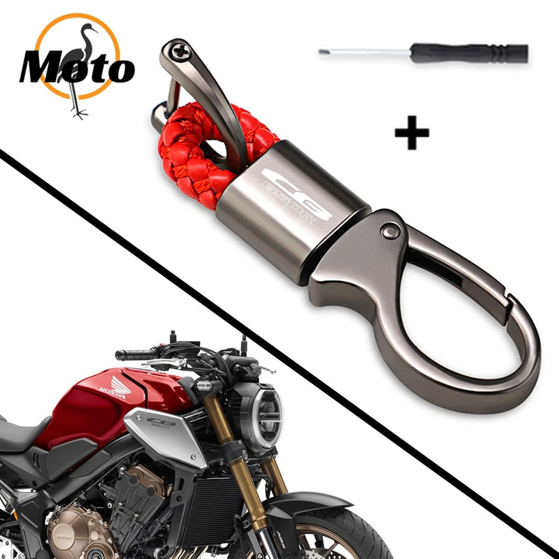 

For HONDA CB650R CB 650R 2019-2023 Universal all year High Quality Motorcycle Accessories Woven Leather Keychain Key Ring