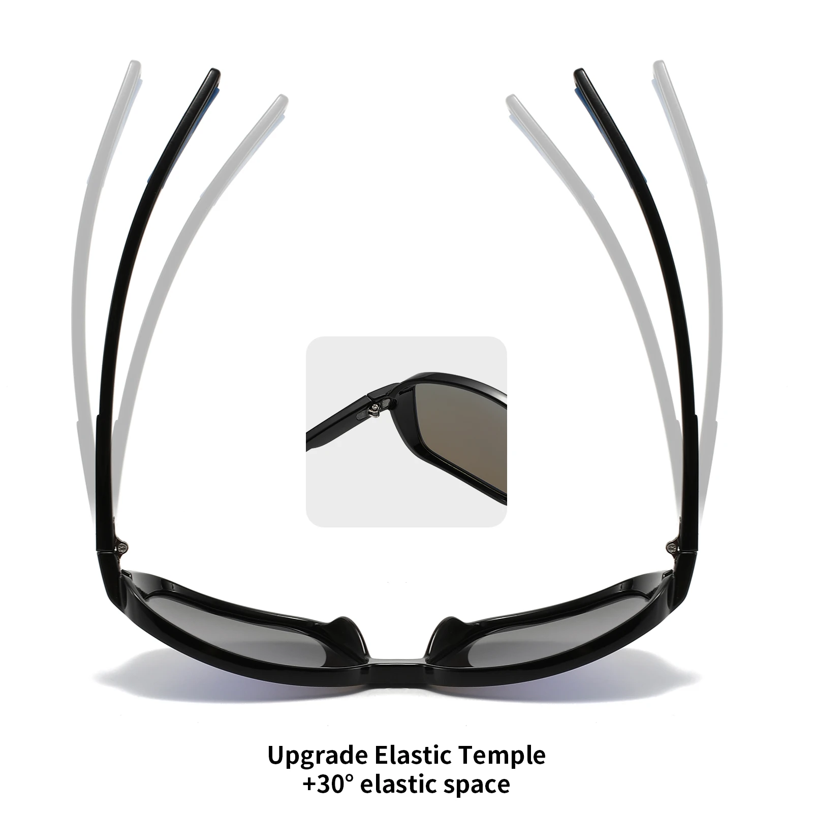 Klassische quadratische Retro-polarisierte Sport-Sonnenbrille – übergroßer umlaufender Rahmen, UV400 zum Angeln, Laufen, Wandern und Reisen – Detail 5