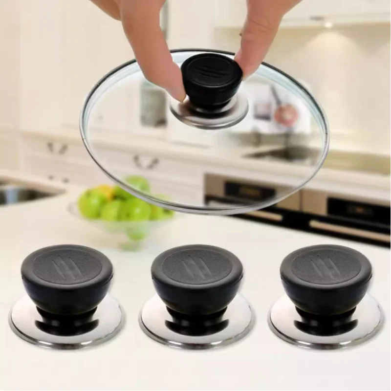 Pot Lid Handle 1/3pcs Replacable Pot Lid Handle Heat-resistant Plastic Glass Pot Button Universal Lid Cap Bead Cover Accessories