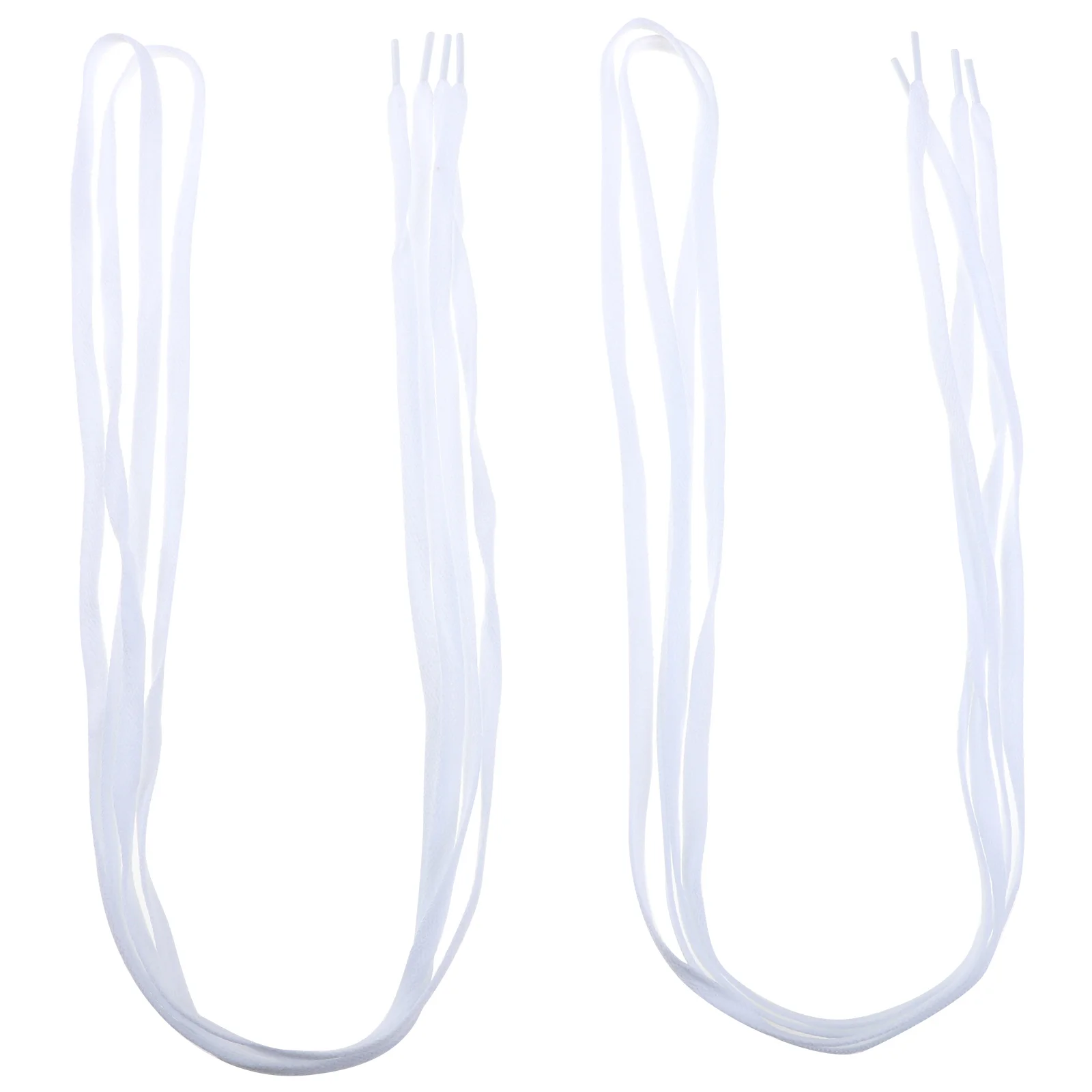 

2 Pairs Shoe Laces White Flat Shoelaces Shoes Accessories Practical Strap Canvas Versatile Child