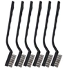 6pc set Small Wire Brushes Cleaning Brushes For Mechanical Part Derusting Remove Paint Accessories 17cmx1cm Stainless Steel Wire 2