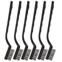 6pc set Small Wire Brushes Cleaning Brushes For Mechanical Part Derusting Remove Paint Accessories 17cmx1cm Stainless Steel Wire 2