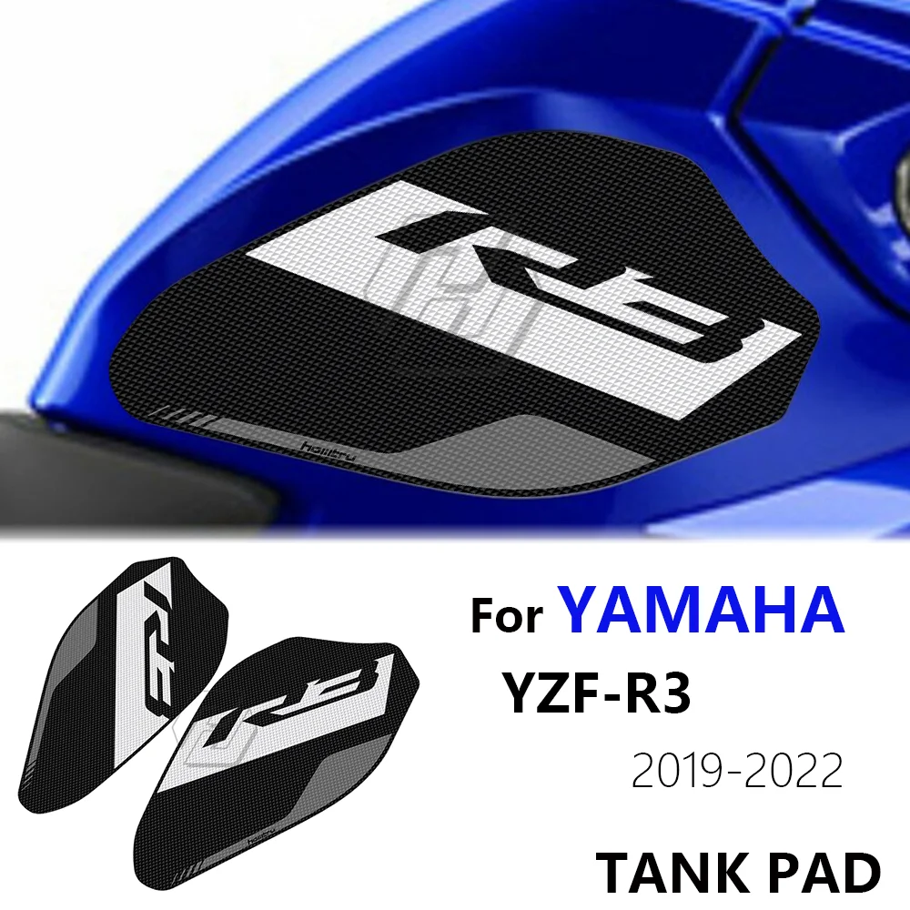 For Yamaha R3 2019-2022 Tank Grip Traction Pad Side Tank Pad Protection Knee Grip Mat Tank Rubber Sticker