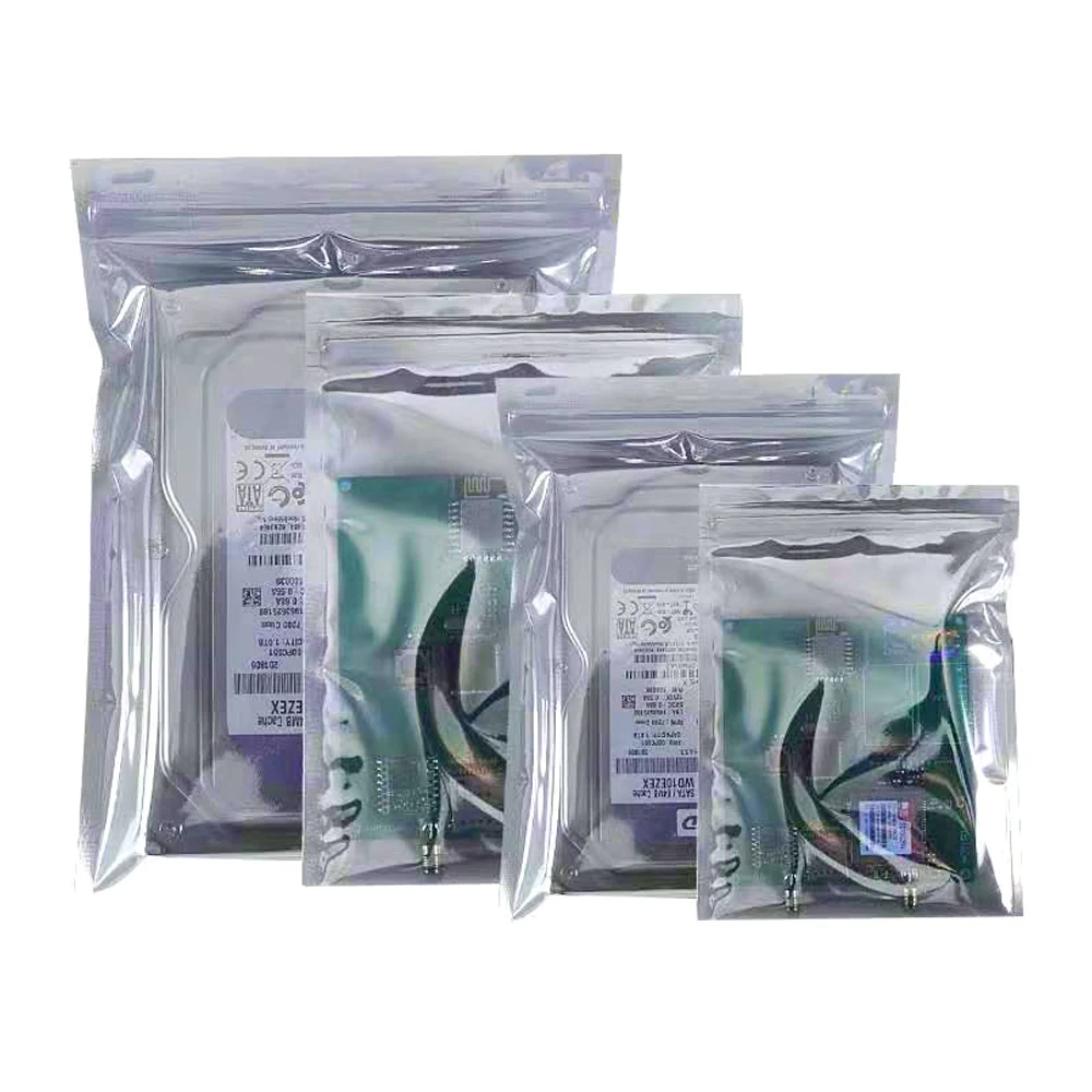 

100Pcs Zip Lock Antistatic Bag Dustproof Waterproof Reclosable Reusable Electronics Mainboard Network Card Display Hard Disk