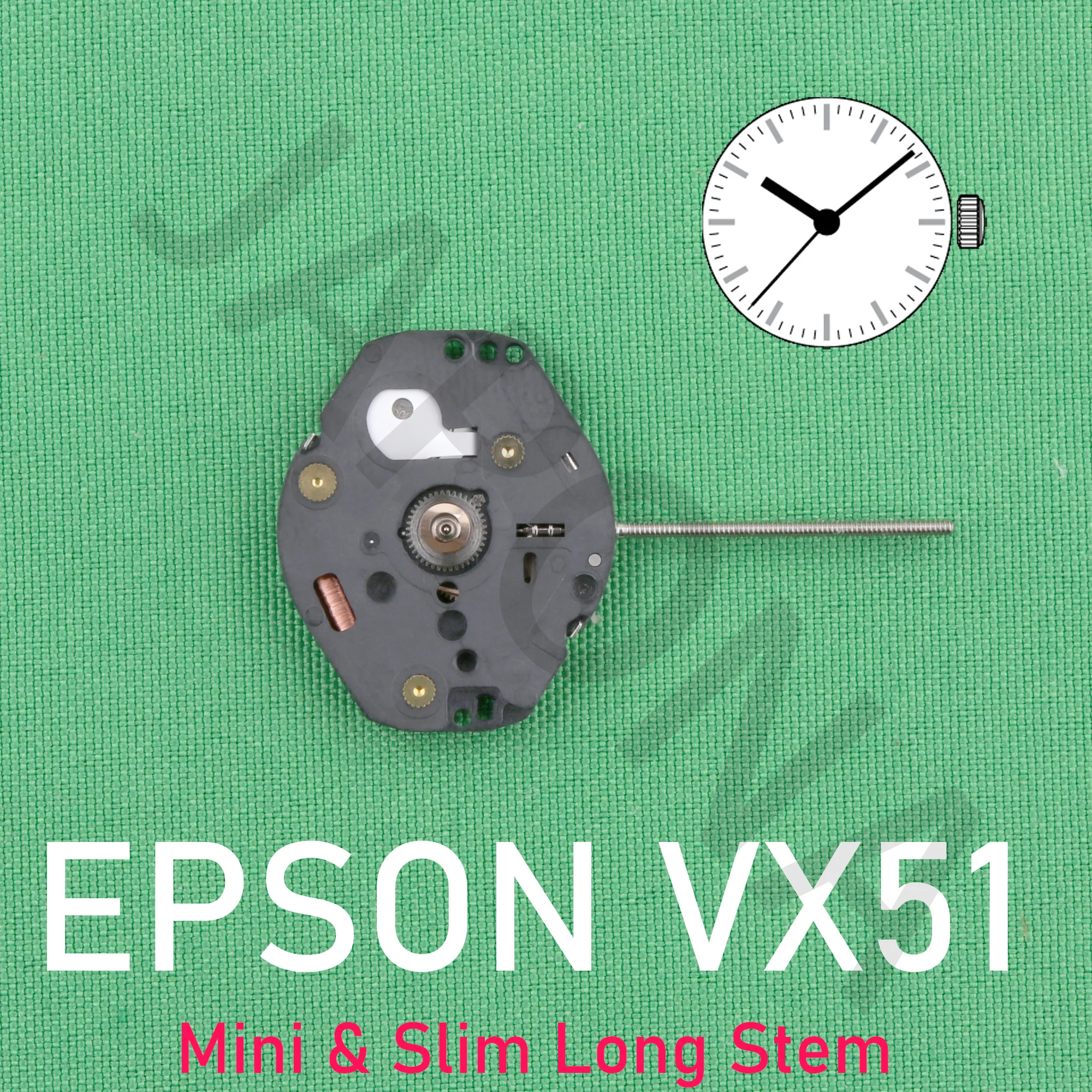 

VX51 movement epson VX51E movement japan movement Mini & Slim Long Stem 3 Hands movement