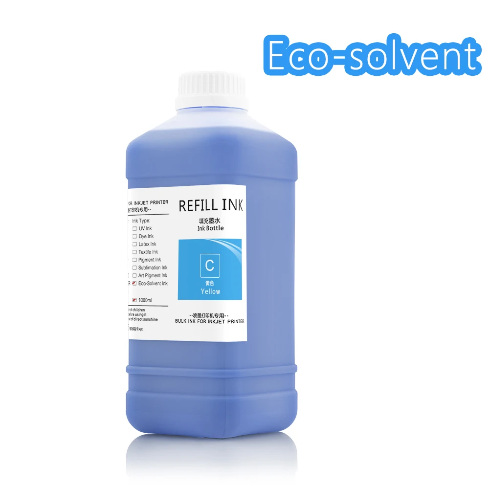 1000ml Eco-solvent Ink For Roland Mimaki Mutoh Epson DX4 DX5 DX6 DX7 XP600 TX800 4720 I3200 5113 Printhead Modified Printer inkjet printer ink