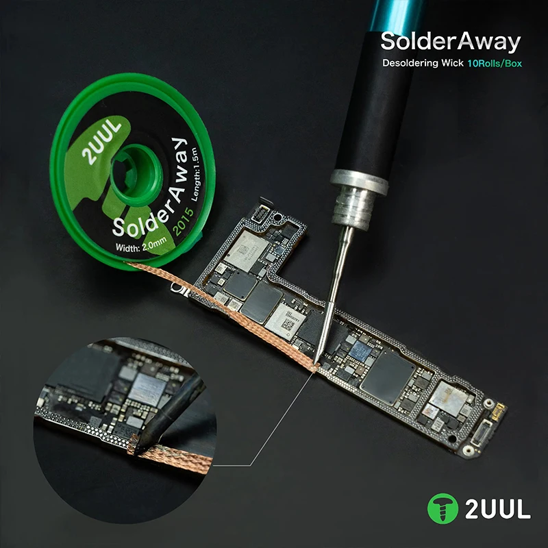 2UUL DW11 10Rolls/Box Desoldering Braid for Mobile Phone Maintenance Motherboard BGA Repair Solder Removal