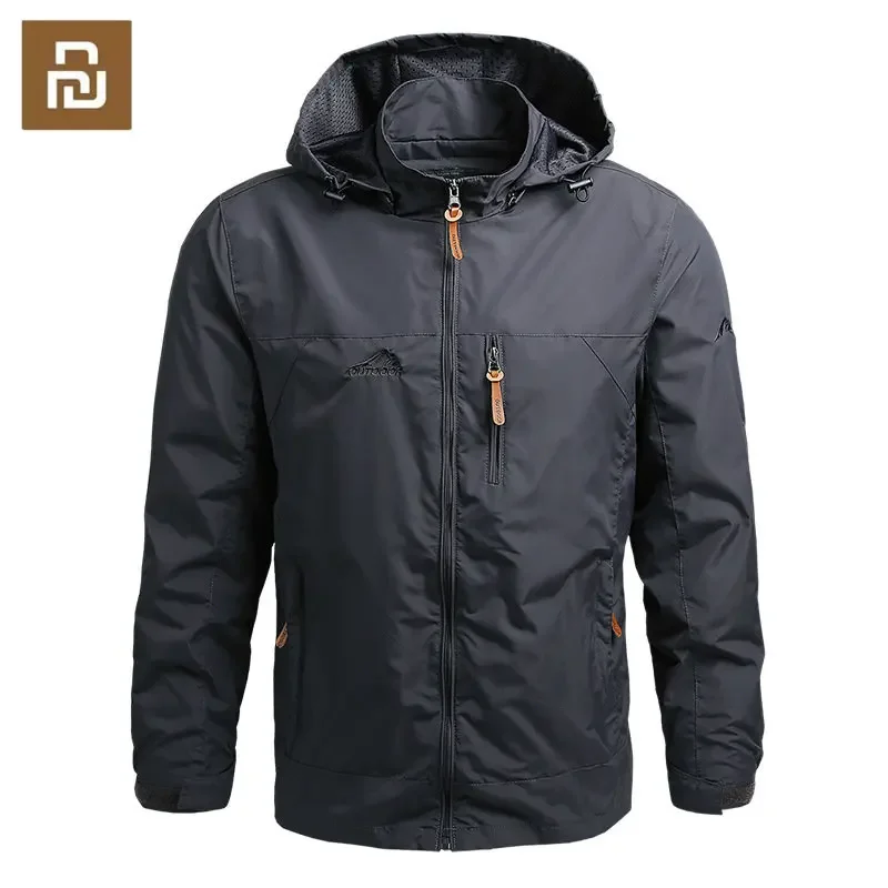 Youpin Men Waterproof Jacket Hooded Coat Male Outdoor Outwears Windbreaker Windproof Spring Autumn Jackets Fashion Windbreaker