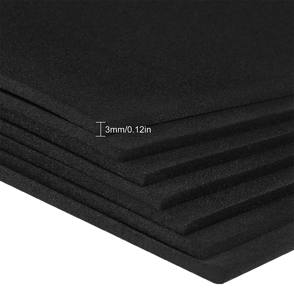 Poolin 10Pcs 3D Eva Foam Sheets White&Black Embroidery 1.mm/2mm/3mm Thickness Handmade Material DIY Projects
