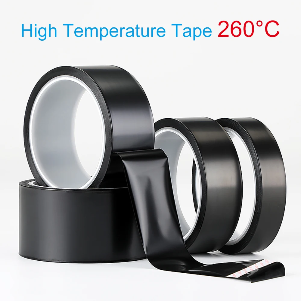 33m Black Kapton Tape Insulation Voltage Resistant Matte Shading High