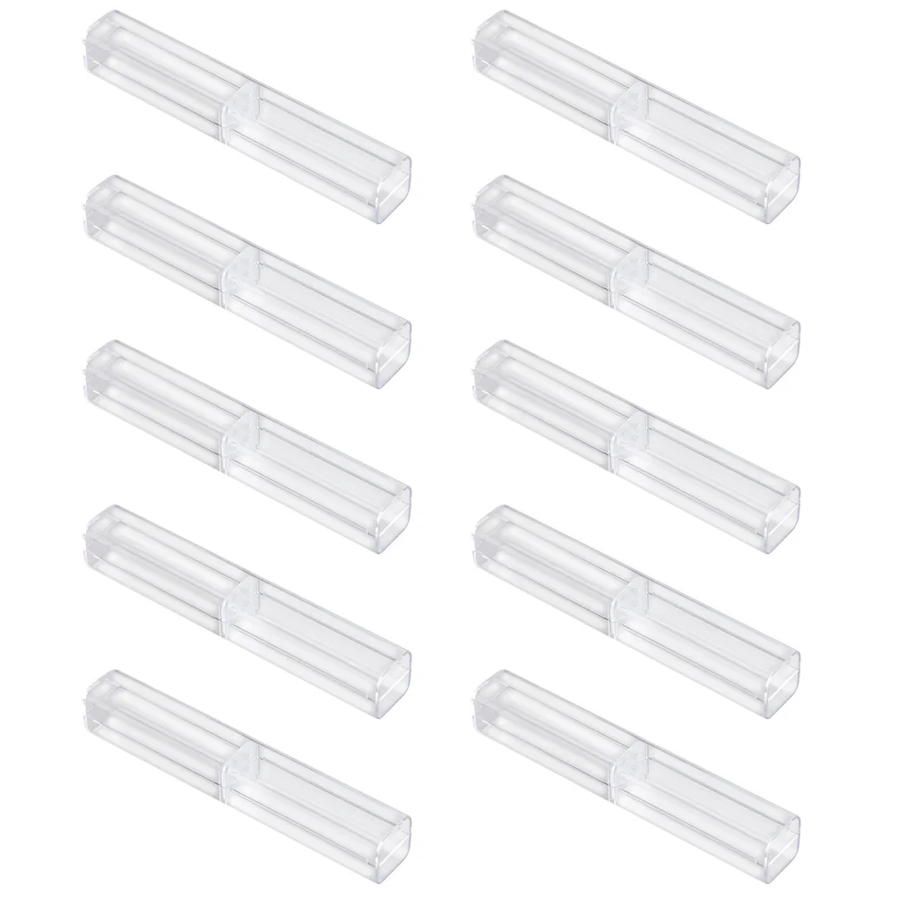 

10 Pcs Pencil Case Square School Holder Clear Metal Gift Boxes Ballpoint Fully Transparent Storage