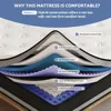 Queen Size Mattress, 14 Inch Hybrid Pillow Top Mattresses in a Box, Medium Firm Mattress for Back Pain, Fiberglass Free 3