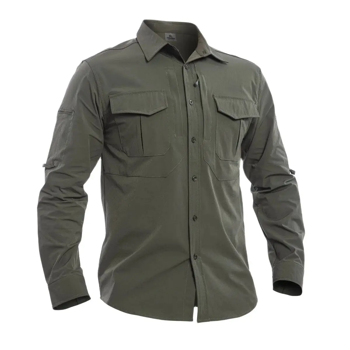 

Quick Drying Elastic Long Sleeved Shirt, Casual Size Shirt, Men's Sweat Absorbing Loose Inner Shirt