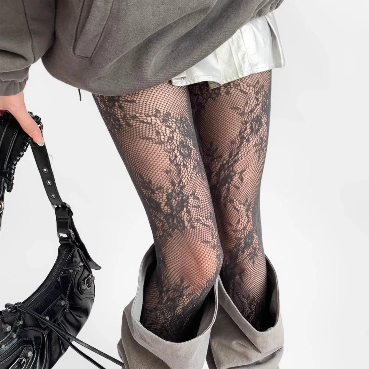 1pair Sexy Lace Floral Thigh High Stockings Lolita Sweet Girls Punk Style Colorful Tights
