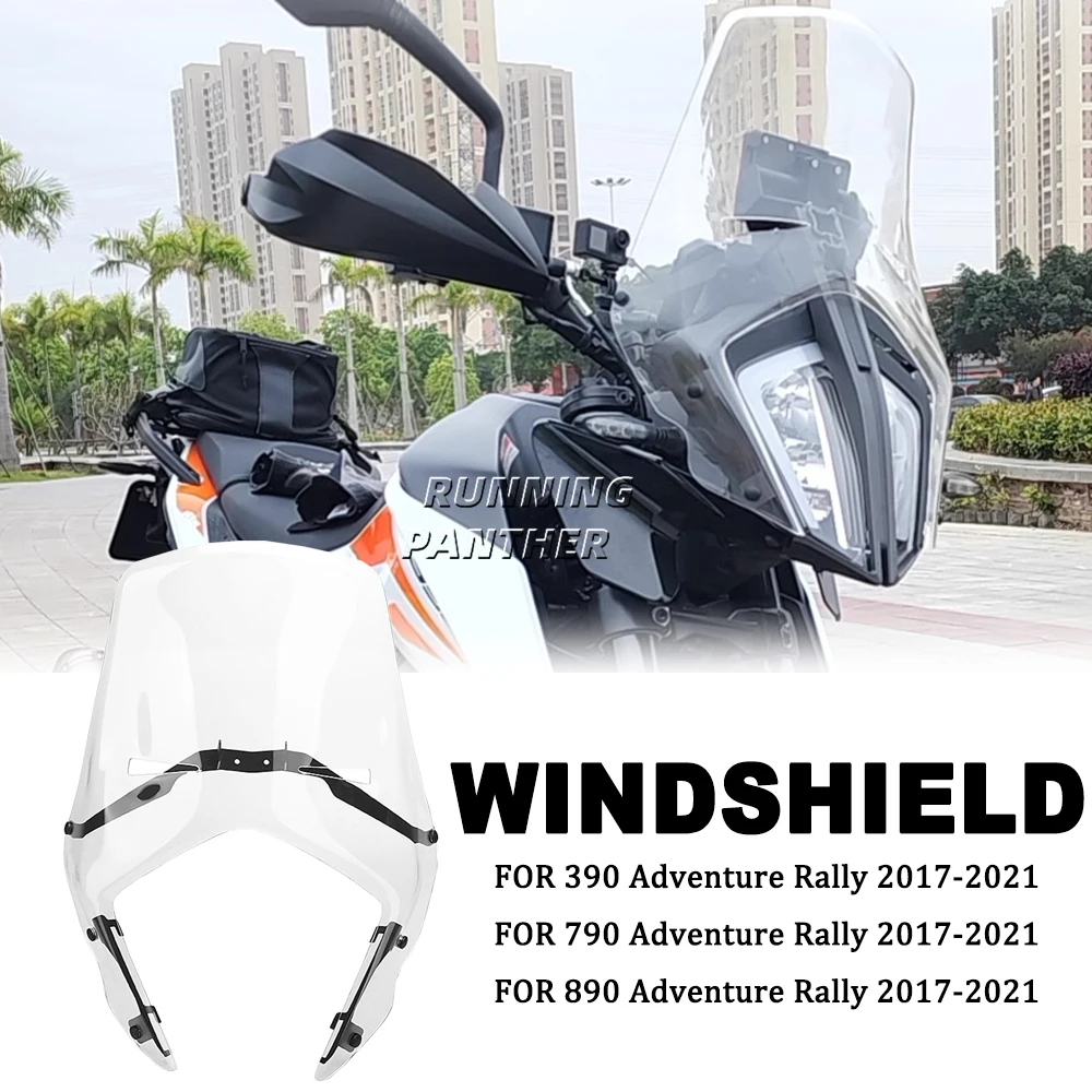 

FOR 390 790 890 ADV Adventure Rally 2017-2021 2020 Motorcycle Rally Windshield Wind Deflector WindScreen Visor Viser Compatible