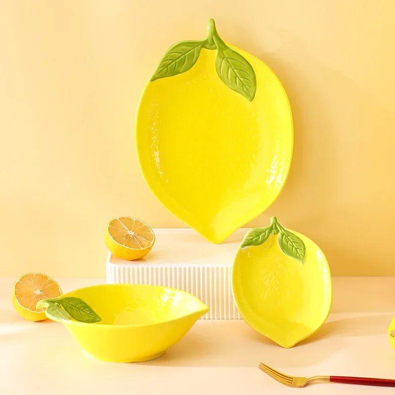 Lemon Ceramic Dinner & Snack Plate 2
