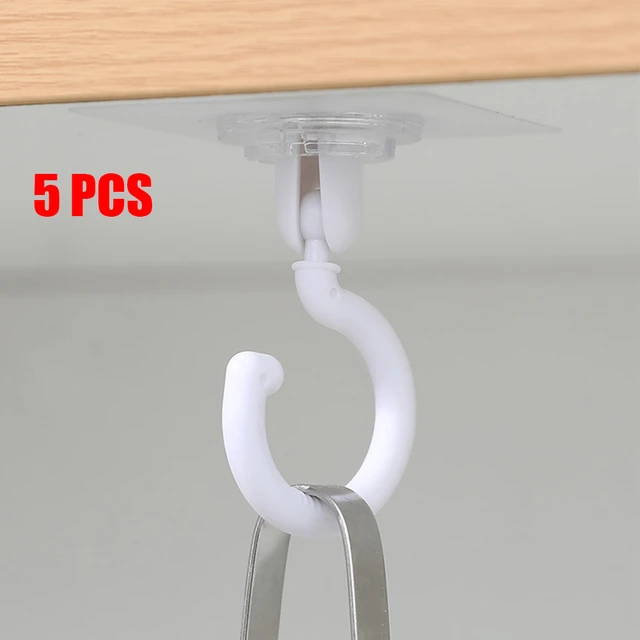 Gancho adhesivo fuerte para puerta y pared, colgador blanco autoadhesivo  para cocina y baño, 6 uds. - AliExpress