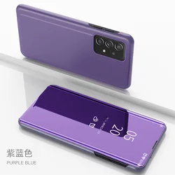 Smart Mirror Magnetic Flip Stand Protection Phone Case - 2022 Edition - Galaxy A23 4G (Purple blue)