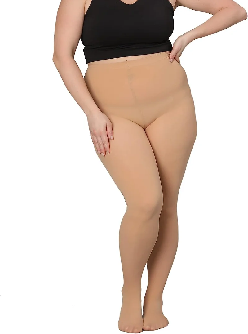 Super Durable Plus Size Tights, Waist Control Top Sheer Pantyhose, Nylon  Igh Stockings For Women