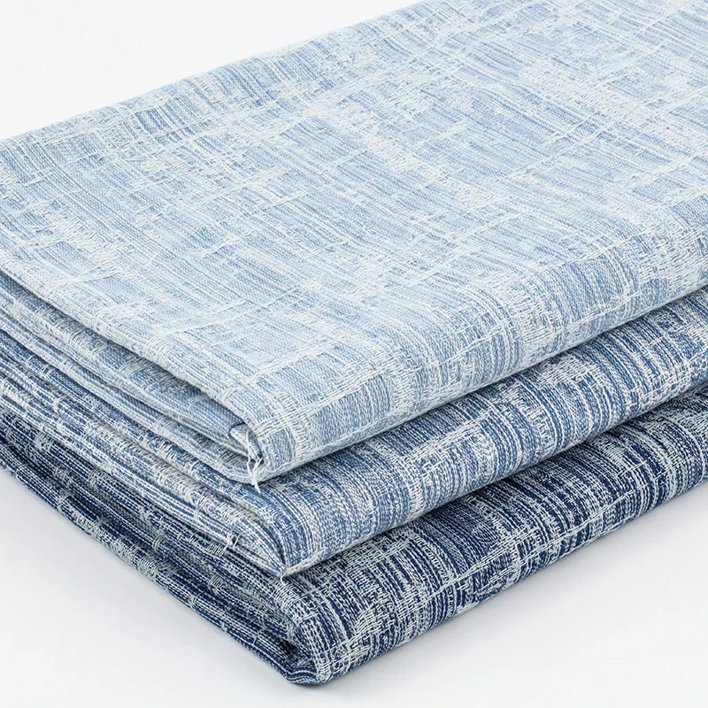 Cotton Washed Denim Fabric After Washed Thick Sewing Dress Pants Blazer Sewing Jacquard Jeans Textile Comfortable Wear-Resistant