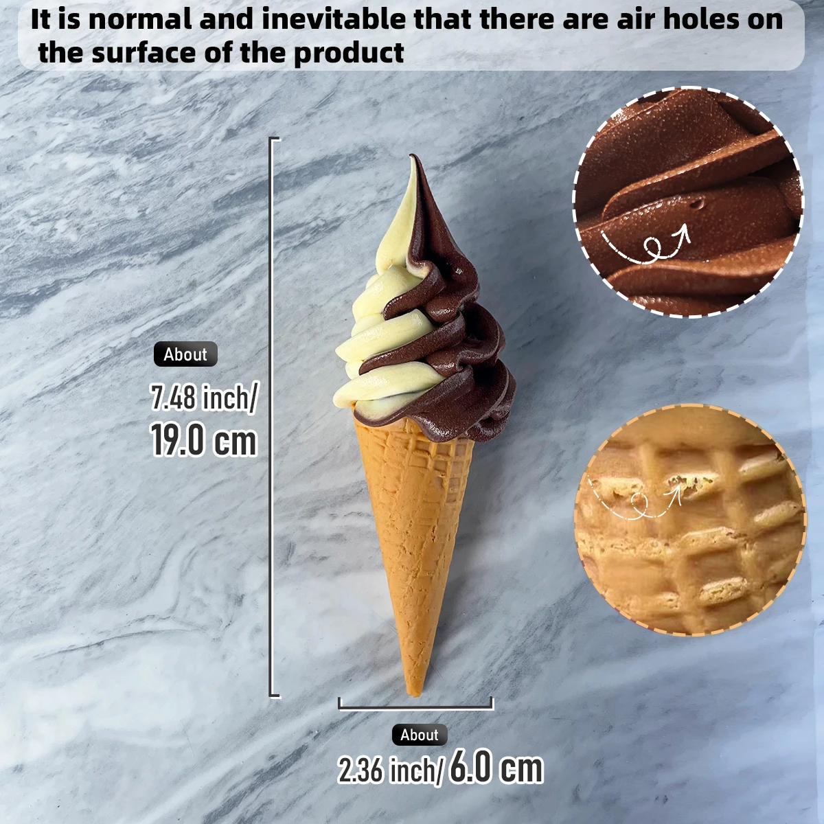 Large Realistic Ice Cream Replica for Photography, Display, and Decoration
