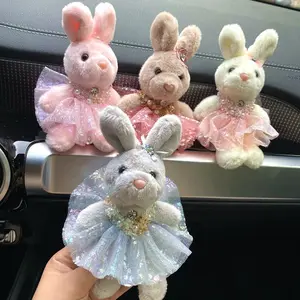 so pretty Mascot doll beautiful  Handmade rabbit lifelike beautiful Pendant decorate doll birthday keychain fahione couple gift