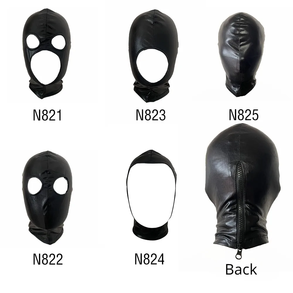 Adult Face Mask Hood for Role Play Women Mens Face Mask Sexy Accessories Open Mouth and Eye Head Cover Couples Costume Sex Shop