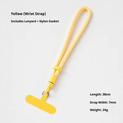Universal Adjustable Mobile Phone Lanyard with Self - Locking Anti - Drop Design - Durable Polyester Wrist Strap (Yellow)