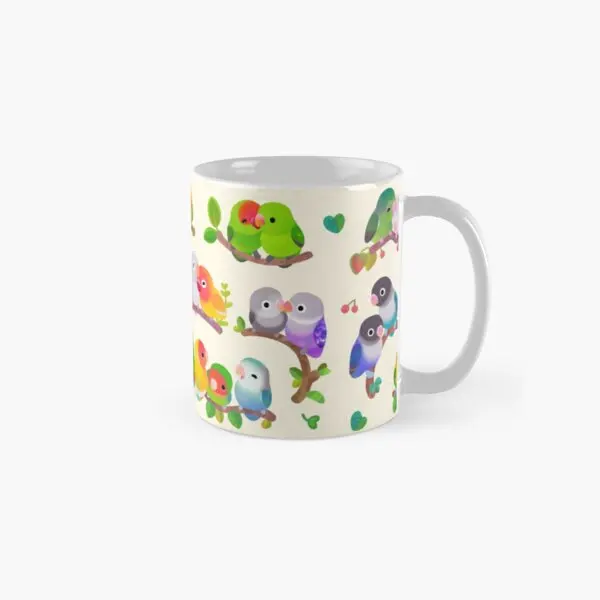 

Lovebird Classic Mug Image Simple Drinkware Design Printed Tea Gifts Cup Picture Photo Coffee Handle Round