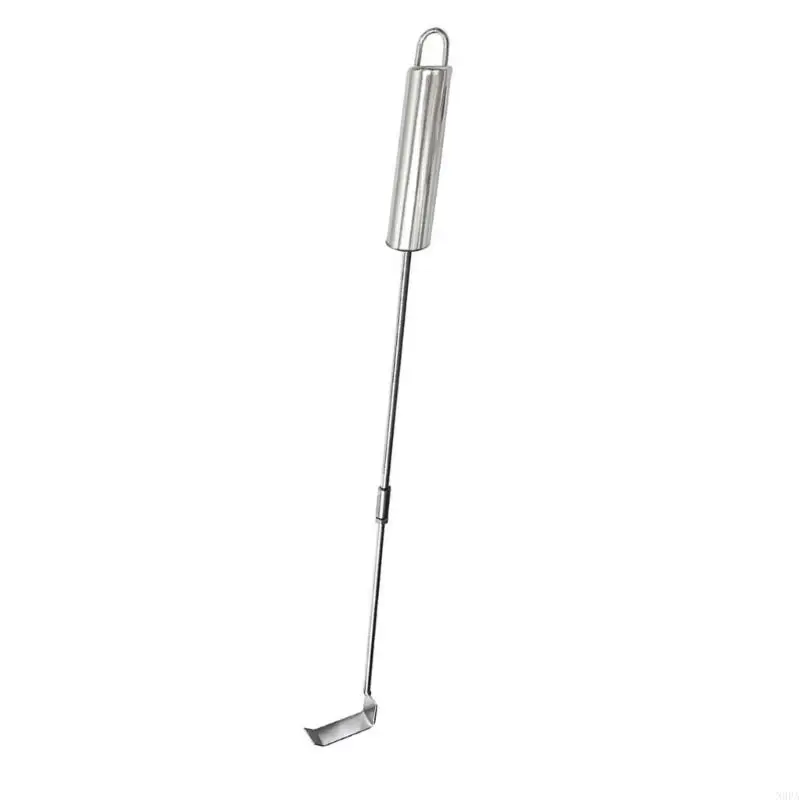 N0PA 46cm Stainless Steel Charcoal Ashs Rake BBQ Ashs Tool for Kamados Charcoal Cooking Burners Stove Cooking