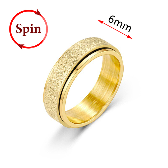 Fidget Spinner Rings For Women Men Spinning Rotating Stainless Steel Pubk Ring Anti Stress Accessories Men's Jewelry