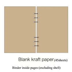 Transparent Loose Leaf Planner Notebook - Office Stationery Supplies - A7 (Blank kraft paper)