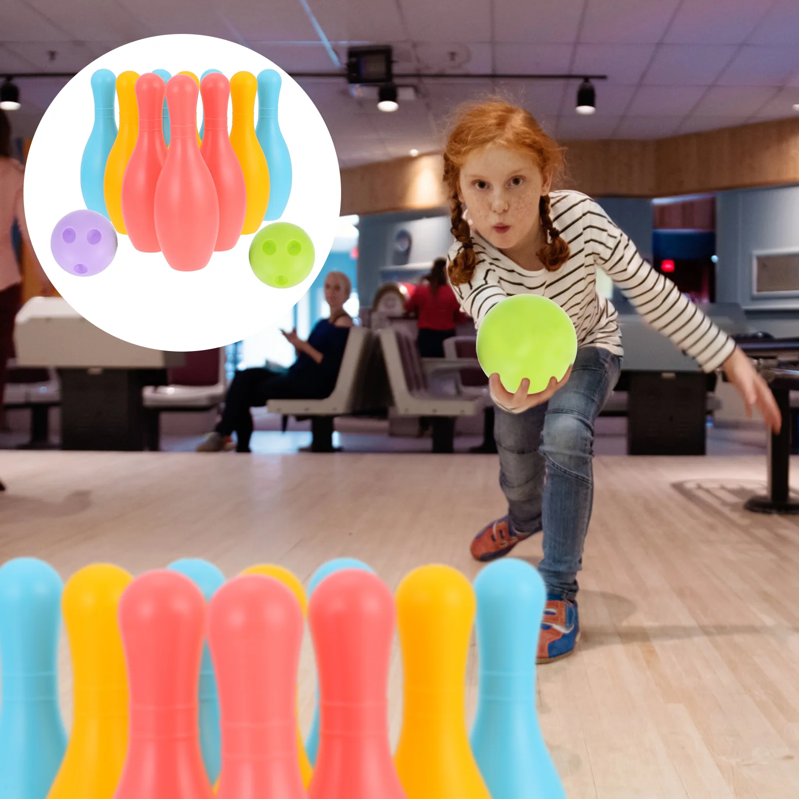 

Bowling Ball Toy Pins Kids Indoor Toss Sports Parent-child Interactive Kit for Toddler Toys