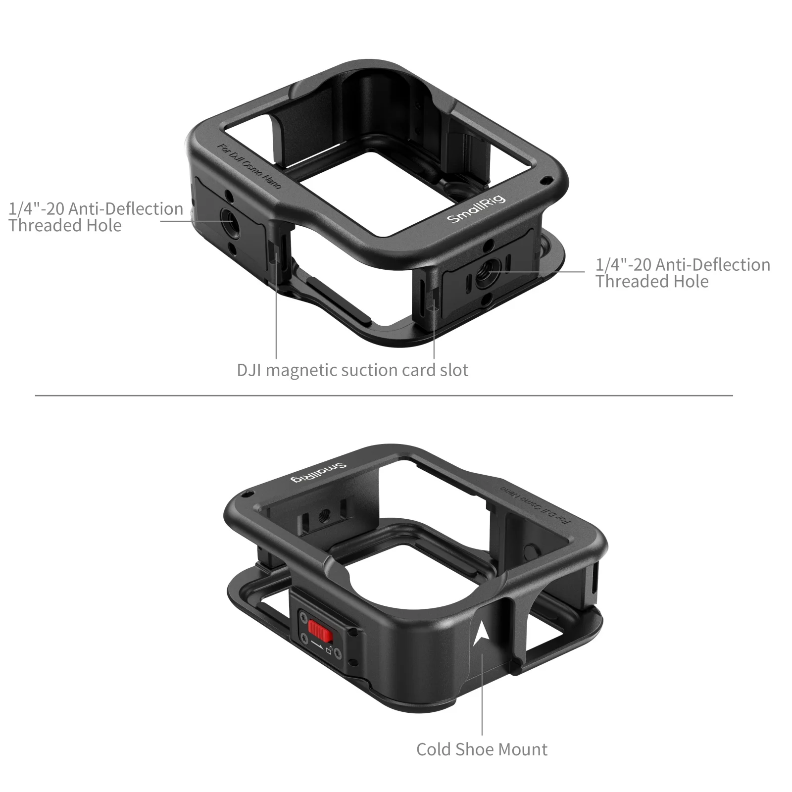 SmallRig 5759 Full-Cover Cage for DJI Osmo Nano Action Camera with 1/4" Thread,A