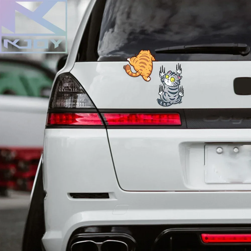 3Pcs Cute Cat Car Stickers Climbing Animal Vinyl Decals Vehicle Body Decoration Pet Auto Creative Decorative Accessories