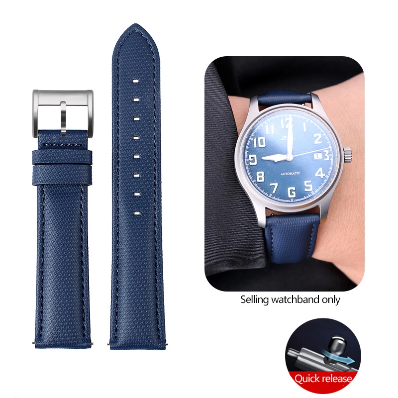 thumbnail image 1 of Correa de diseño de liberación rápida para Rossini 518865 Citizen Blue Angel AT8020 Pulsera de cuero universal para reloj de 20 mm, 22 mm y 23 mm, 1 of 5