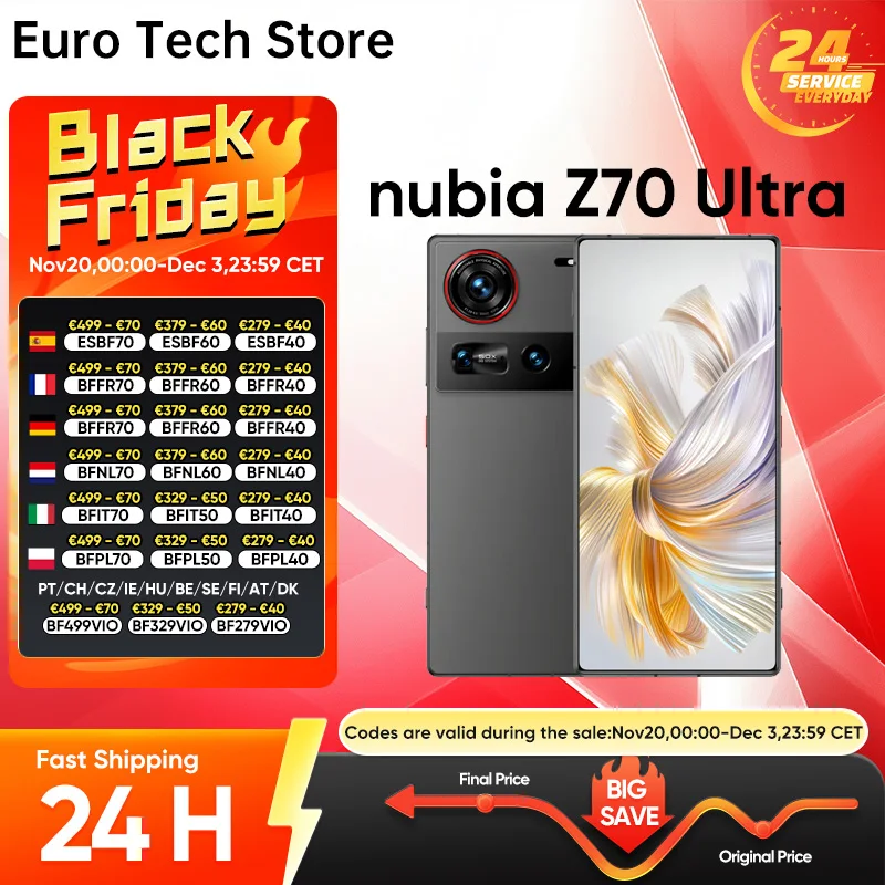 Nubia Z70 Ultra Smartfon z EU za $479.8 / ~1800zł Nubia Z70 Ultra Smartfon z EU za $479.8 / ~1800zł