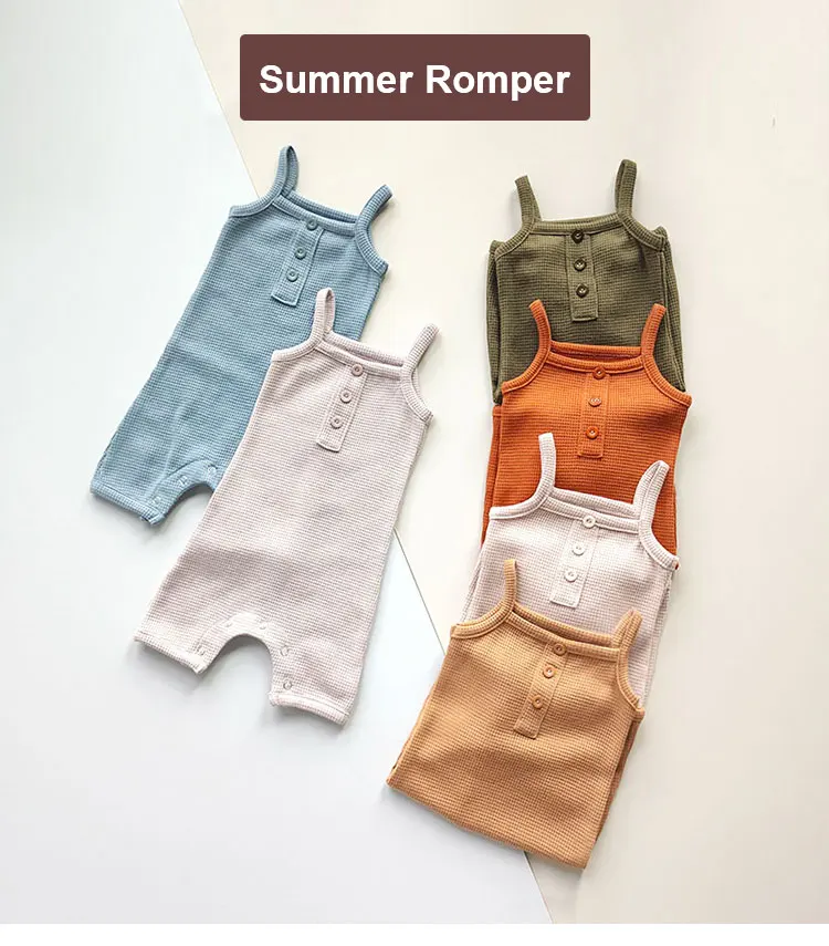 carters baby bodysuits	 2022 Baby Summer Rompers Waffle Cotton Newborn Infants Playsuits Boys and Girls Sleeveless Jumpsuits Babies Clothing 0-18 Months cute baby bodysuits